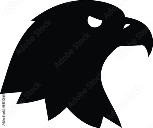 Silhouette of an eagle head isolated on transparent background, Vector, illustration