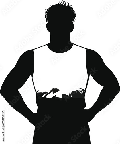 Athletic Man Wearing Mountain Vest