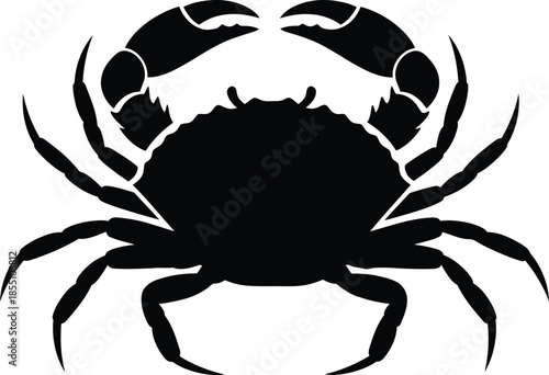 Silhouette of a crab isolated on transparent background, Vector, illustration