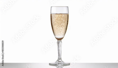Isolated Clear Champagne Cup On White With Clipping Path