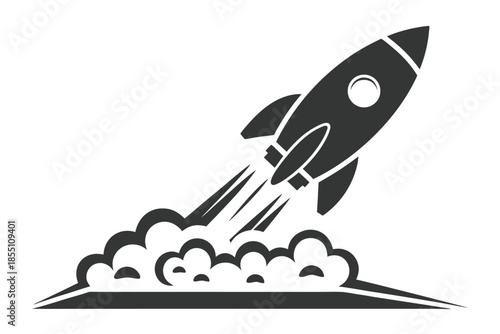 rocket launching symbolizing startup launch