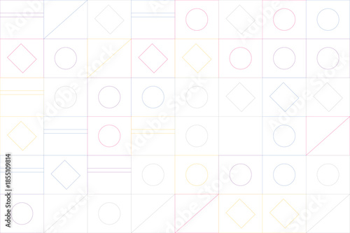 Geometric shapes in grid pattern