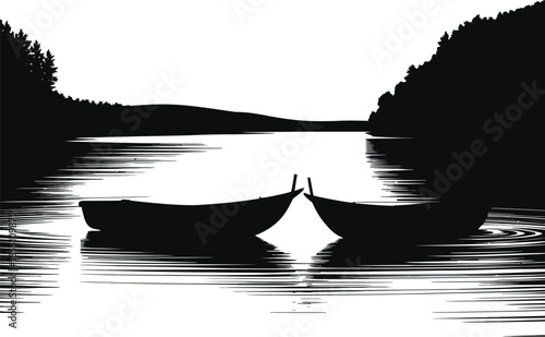 Two Boats On Calm Lake