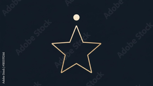 Star Rating Outline with Dot on Dark Background