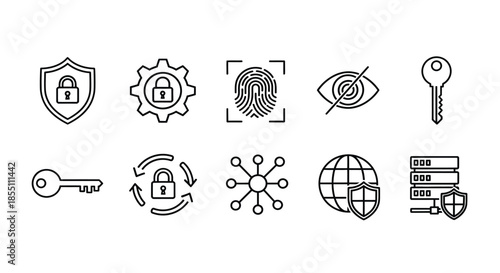 Various security icons representing different protection methods