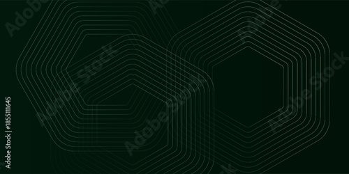 Green cyberspace hexagonal background modern light