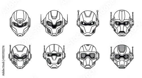Collection of futuristic helmet designs