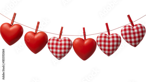 Romantic Heart Garland with Clothespins