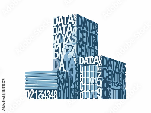Conceptual Illustration of a Data Center Building Information Technology and Data Storage Concept