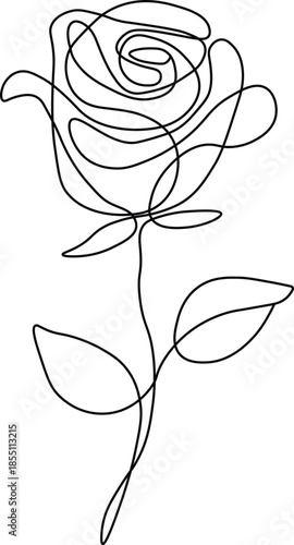 Elegant single line art rose drawing illustrating beauty and simplicity in nature