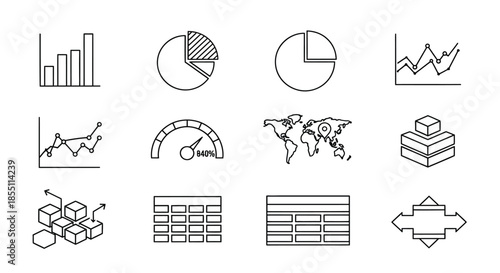 Collection of data visualization icons
