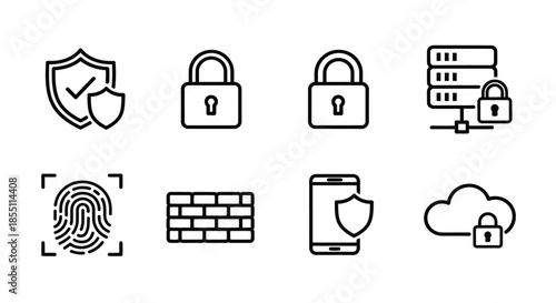 Various security icons representing different protection methods