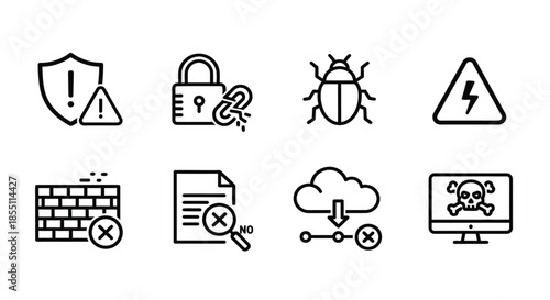 Common cybersecurity icons