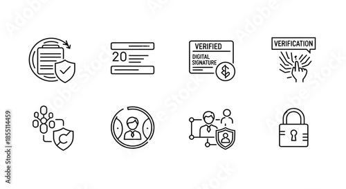 Digital verification and security icons