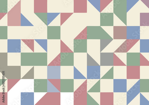 Abstract Geometric Pattern in Subtle Pastel Colors with Repeating Shapes and Lines