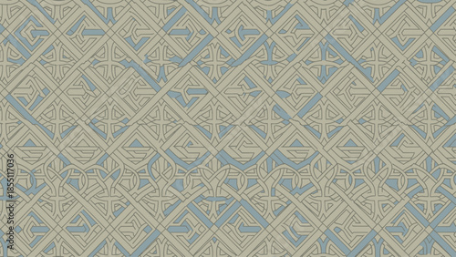 Abstract Geometric Pattern: Interlocking Lines and Shapes, Retro Texture