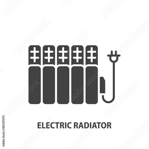 Electric radiator glyph icon. Heater vector sign.