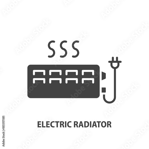 Electric radiator glyph icon. Heater vector illustration.