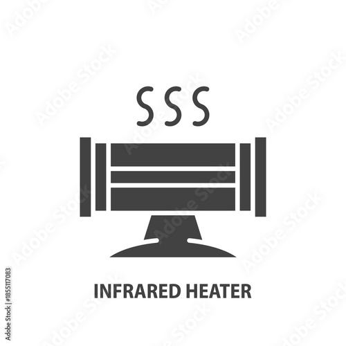 Infrared heater glyph icon. Vector illustration.