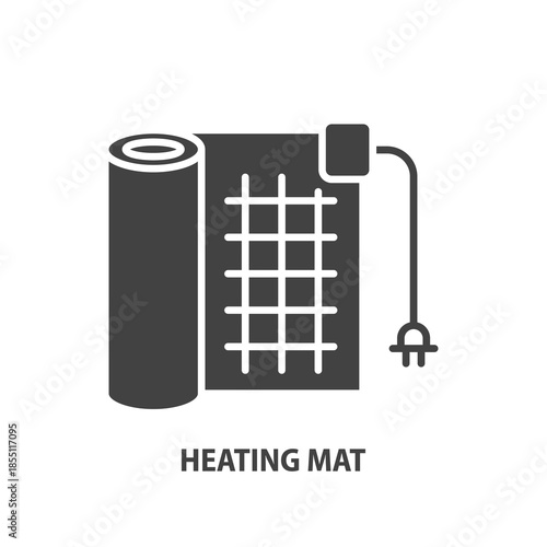 Heating mat glyph icon. Mobile warm floor vector sign. Heating carpet symbol.