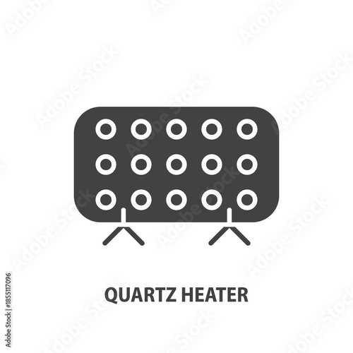 Quartz heater glyph icon. House electric heating vector symbol.