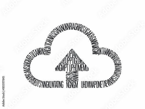 Cloud Upload Concept Visual Representation of Data Synchronization and Online Storage, Illustrative Design