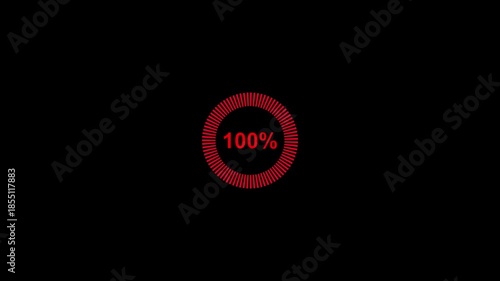 gap loading bar 1-100% icon animation circle in the 100% on black background.