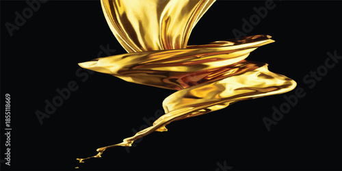An artistic illustration of a golden crown of thorns featuring glowing orange energy swirls and a fiery water splash design against a black background with curved fractal lines and motion smoke