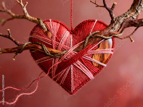 red heart on tree