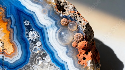mesmerizing blue agate crystal formation