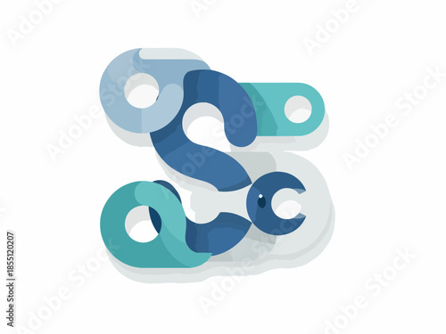 Abstract chain link illustration for business and technology, conveying connection and integration