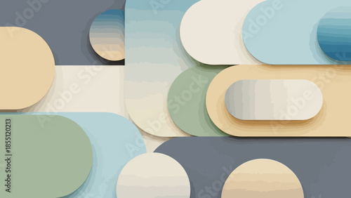 Abstract Colorful Overlapping Shapes and Forms.