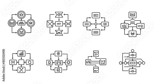 Diagrams of various electronic circuits