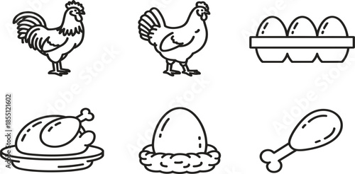 Bathtub and Shower Line Icon Set: Modern Bathroom, Hygiene, Water, Plumbing, Sanitation, and Daily Routine