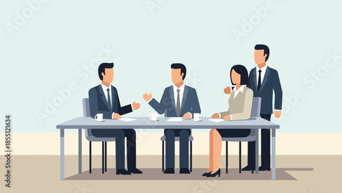 Business Professionals in Formal Meeting Setting.