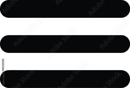 A simple icon of three horizontal bars