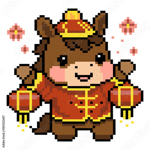 Pixel Zodiac Horse Lantern Celebration