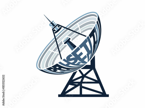 Artistic Illustration of a Satellite Dish Exploring Communication and Technology