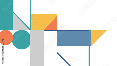 Colorful Geometric Shapes and Lines.