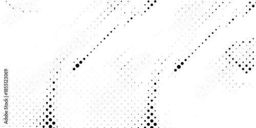 Black and White Abstract Halftone Dot Pattern Background. futuristic technology concept