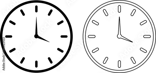 Two simple clocks side by side Vector