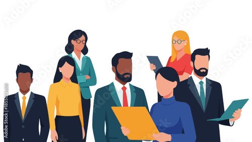 Diverse Group of Business Professionals Standing.