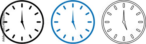 Three different styled clocks Vector