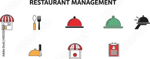 Restaurant management icons and services