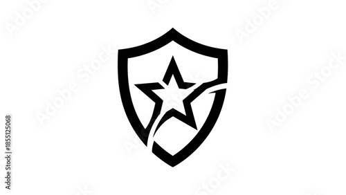 Modern Shield Star Logo - Abstract Emblem Icon