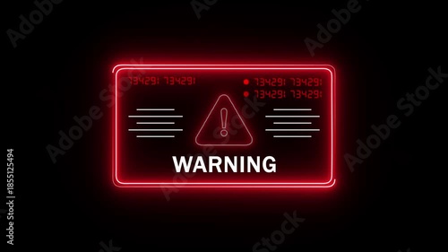  warning Alert. Warning security breach computer hacking warning message hacked Warning symbol on the screen privacy protection data hacking malware virus Danger sign.4k video
