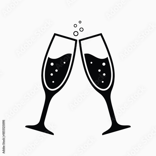 Celebration Toast Champagne Glasses Icon