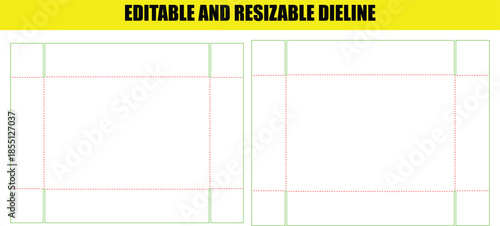 Editable and Resizable Dieline Template for Packaging Box Design
