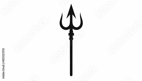 Illustration of a black trident on a white background.
