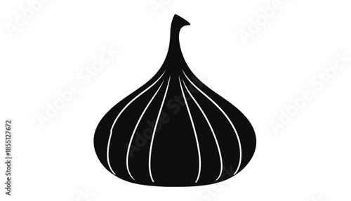 Silhouette of an onion on a white background, vector illustration.